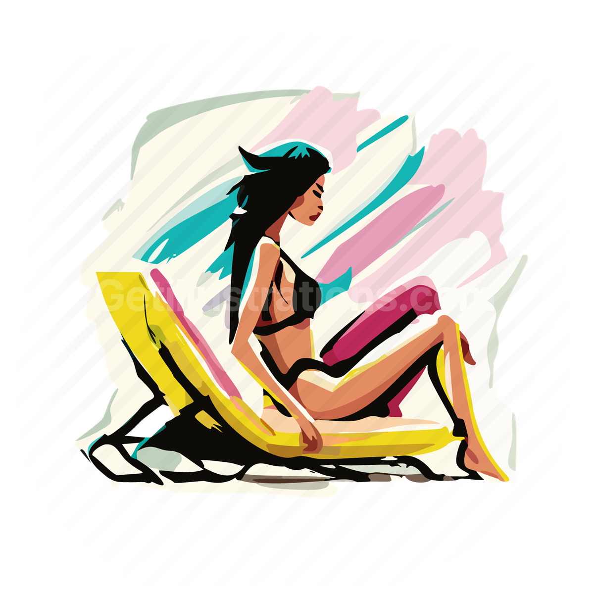 holiday, vacation, woman, people, person, lounge, chill, relax, summer, bikini